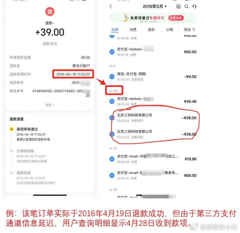 美团客服回应“退款未到账”：已修复退款信息滞后问题<strong></p>
<p>300386股票</strong>，将帮助用户追溯每一笔担心的订单