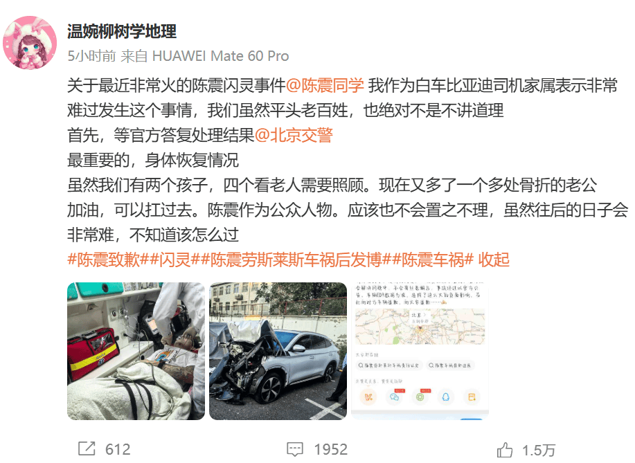 比亚迪车主多处骨折<strong></p>
<p>理邦仪器股票</strong>,其妻发声:往后日子不知怎么过!陈震车祸后再度致歉